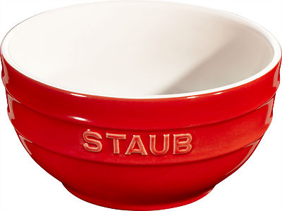 Staub Keramik Schüssel Schale Obstschüssel rund Kirschrot 14cm Spülmaschinengeei