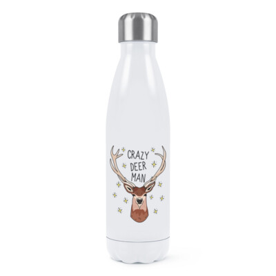 Verrückter Hirschmann doppelwandige Trinkflasche lustiger Hirsch Witz Tier Thermo