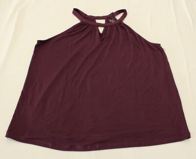 #ad #ad Market amp; Spruce Women#x27;s Kaya Keyhole Halter Knit Top EJ2 Dark Purple Large NWT $8.47