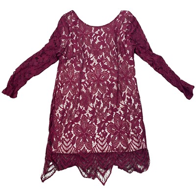 NWT Charlotte Russe Womans Dress Size 2X Crochet Lace Overlay Maroon | eBay