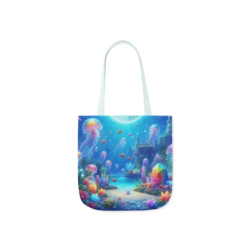 Canvas Tote Bag 5-Color Straps | Gems of the Sea | Jellyfish | Castle - Picture 11 of 21