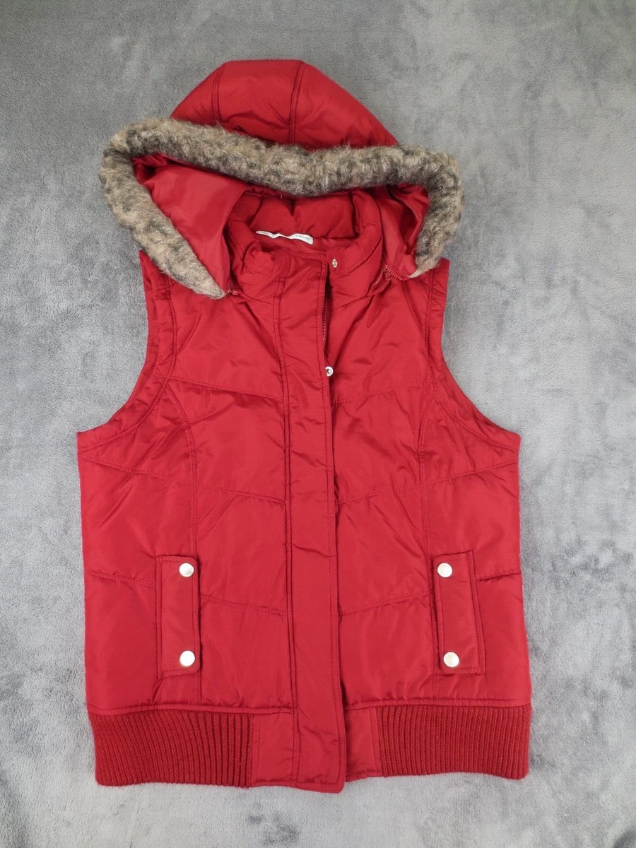 Fur lined top puffer vest