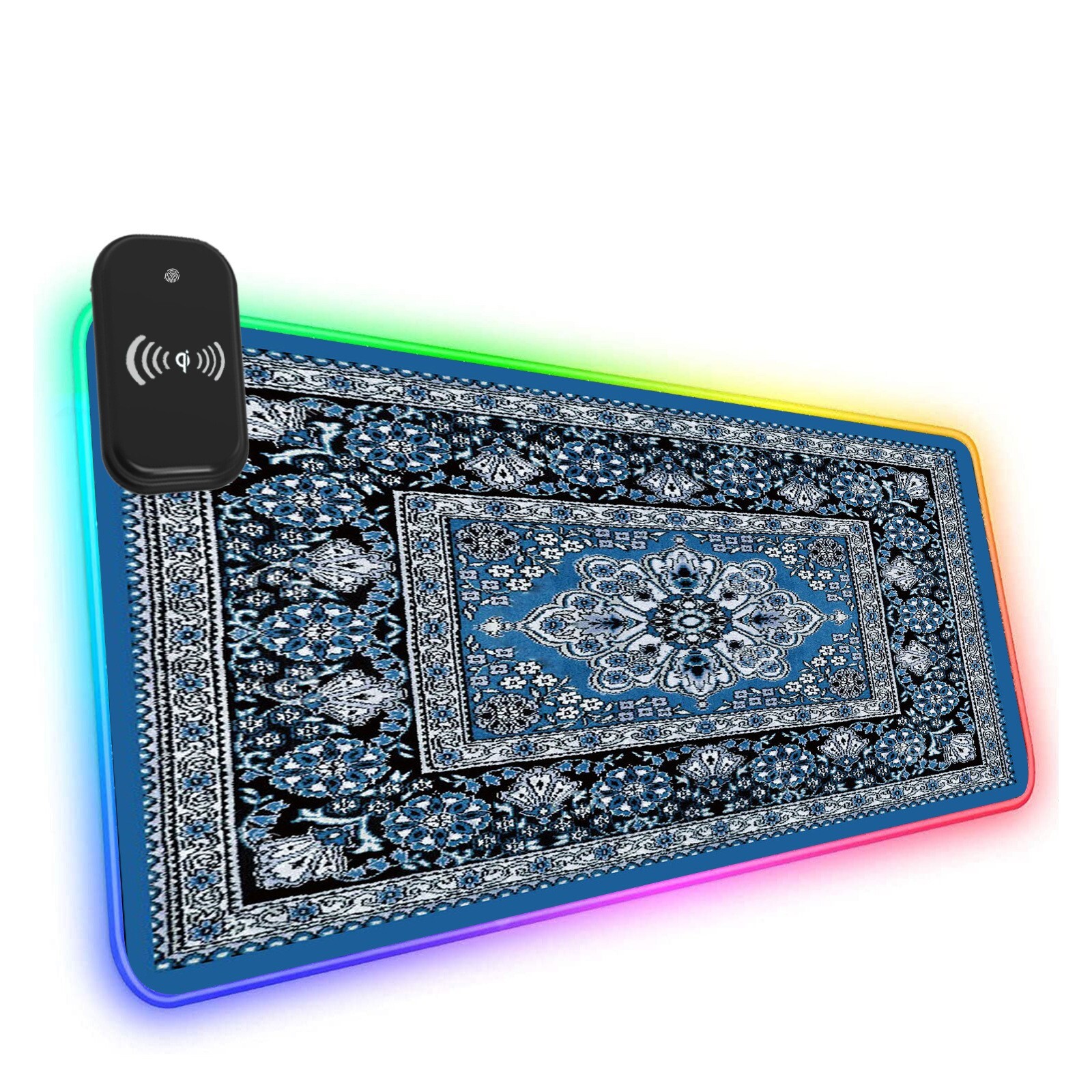 RGB Wireless Charging Large Gaming Mouse Pad with LED Lights
