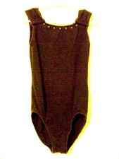 Girls Danskin Freestyle Black Leotard Size Large Rhinestones EUC  