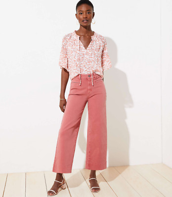 LOFT NWT High Waist Wide Leg Crop Jeans 