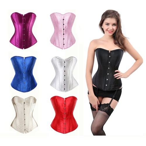 Women Lace Up Underbust Waist Corset Princess Dress Tops Bustier Shaper - Picture 8 of 78