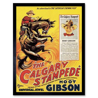 Film Film Calgary Stampede Sport Western Rodeo Hoot Gibson USA gerahmter Kunstdruck