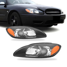 For 2000-2007 Ford Taurus Black Replacement Headlights Headlamps 00-07 Lhrh