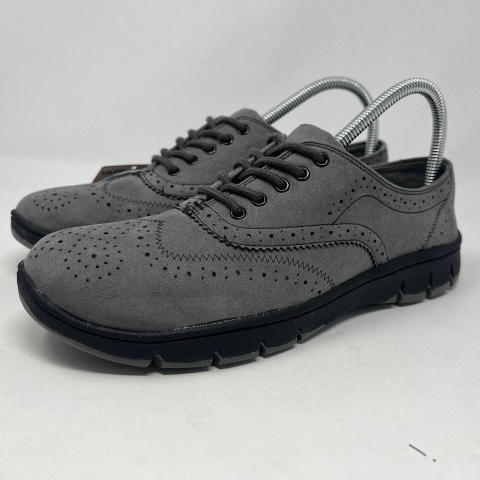 “NOVO” Easy Street Feminino 9.5 EUA Ultra Leve Conforto Lucky Oxford, Camurça Cinza - Imagem 2 de 4