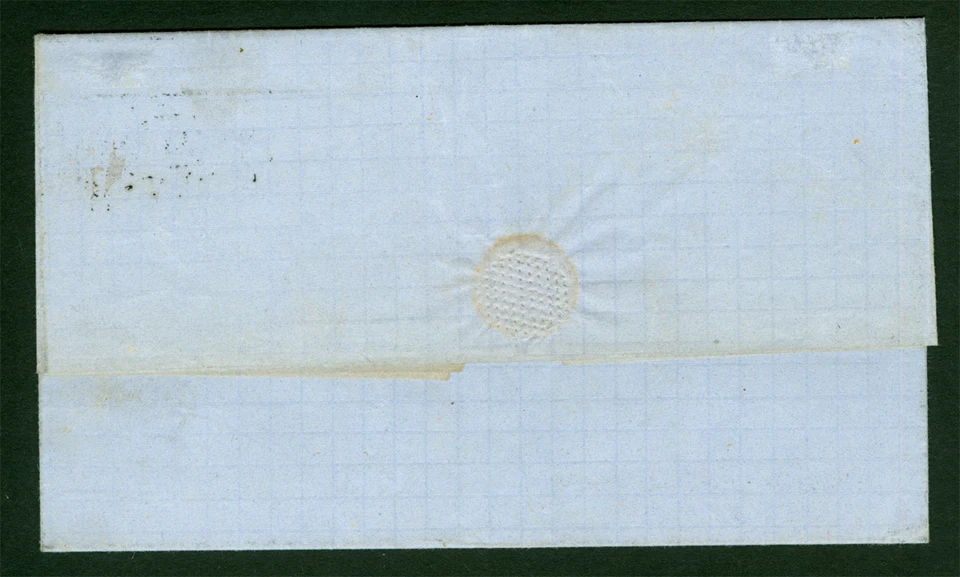 PERU 1860  Coat of Arms  1peseta  brick red  Scott # 10 used on COVER from Lima - Image 3 of 3