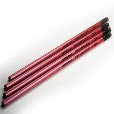 4 Vintage Berol Empire Triangles Pencils Metallic Red Body - No. 2 Black Lead