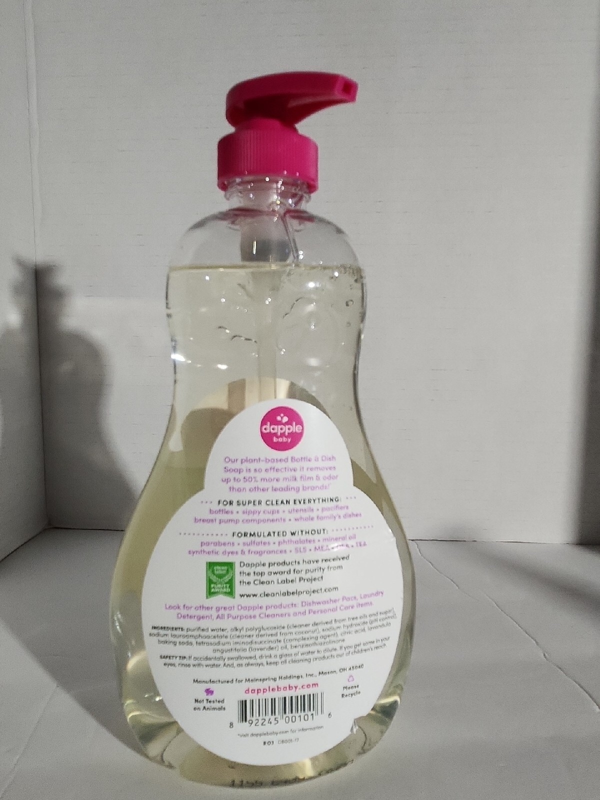 Dapple Baby Bottle & Dish Soap Sweet Lavender 16.9 oz