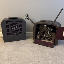Vintage Bell Howell 16mm Filmosound 185 B Projector And Speaker Art Deco 1940's