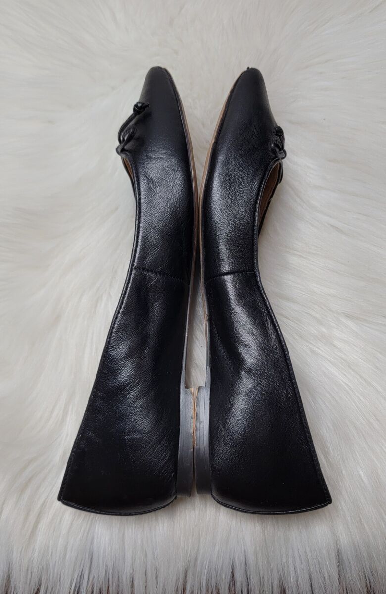 Coach Annabel Black Ballet Leather Pointed Toe Flat Shoes Coach Annabel Black Ballet Leather Pointed Toe Flat Shoes