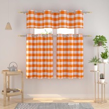3 Pieces Tier Curtains and Valance Set Buffalo Check Kitchen Tiers Plaid Gingham