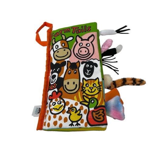 Jellycat Soft Baby Toddler Cloth Book Farm Tails Animals Crinkle Sensory
