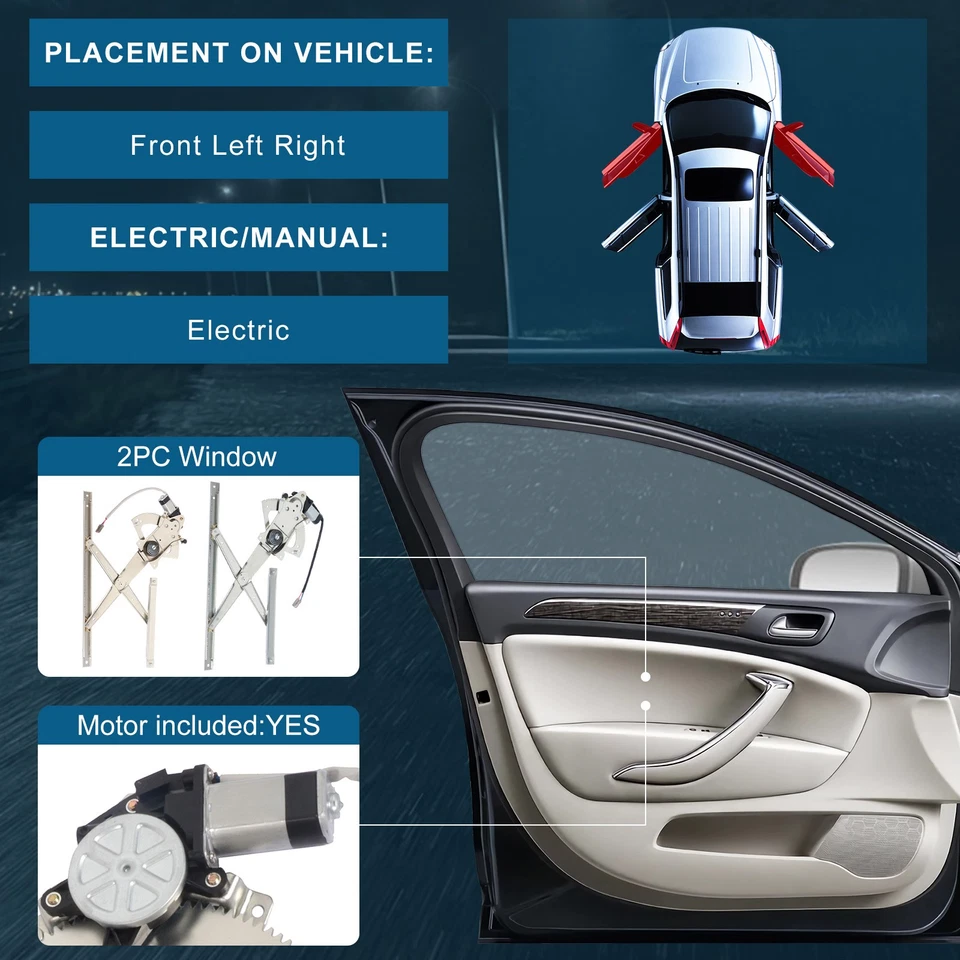 Regulador de ventana eléctrica con motor delantero izquierdo y derecho Ford Explorer 1991-2001 Foto 2 de 4