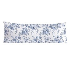 Vintage Blue Floral Chinoiserie 20x54 Body Pillow Pillow Cover-chinoiserie-d
