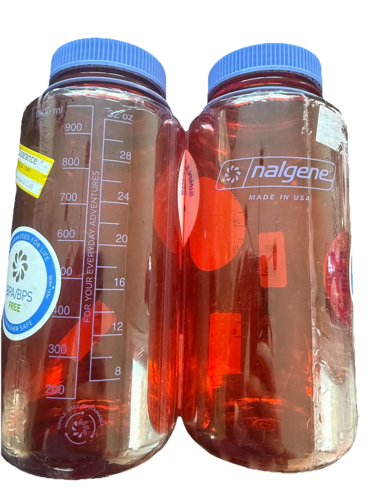 Nalgene Water Bottle Set 32oz, BPA Free, Dishwasher Safe, Sustainable, USA