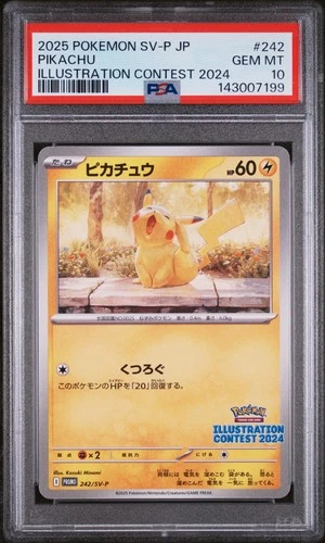 2025 POKEMON JAPANESE SV-P PROMO ILLUSTRATION CONTEST 2024 #242 PIKACHU PSA 10