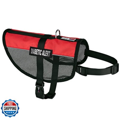 Dogline Maxaire Mesh Vest For Dogs And 2 Removable Diabetic Alert Patches 17-21