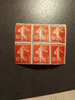 BLOC DE 6 SEMEUSES N° 138f FAUX DE TURIN