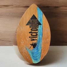 VICTORIA SKIMBOARD WOOD  LAGUNA BEACH, CA 39" LONG SURF WAVE VINTAGE!