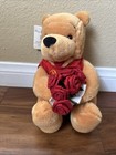 Vintage The Disney Store Valentine Pooh With Flowers Plush Bear 12" Tall — photo 1
