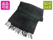 Ralph Lauren Men Scarf 90S Made In Scotland Polo Check Fringe Wool Muffler / Use