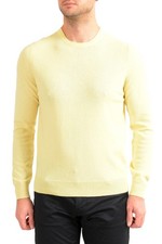 Malo Optimum Men's Yellow Wool Cashmere Crewneck Pullover Sweater