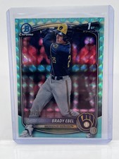 2025 Bowman Draft Brady Ebel /125 Chrome Aqua Geometric #BDC-194 Brewers