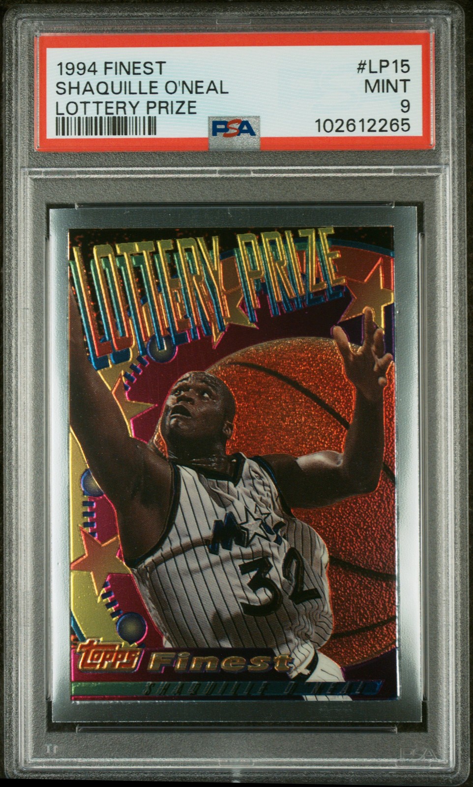 1994 TOPPS FINEST LOTTERY PRIZE #LP15 SHAQUILLE O'NEAL PSA 9