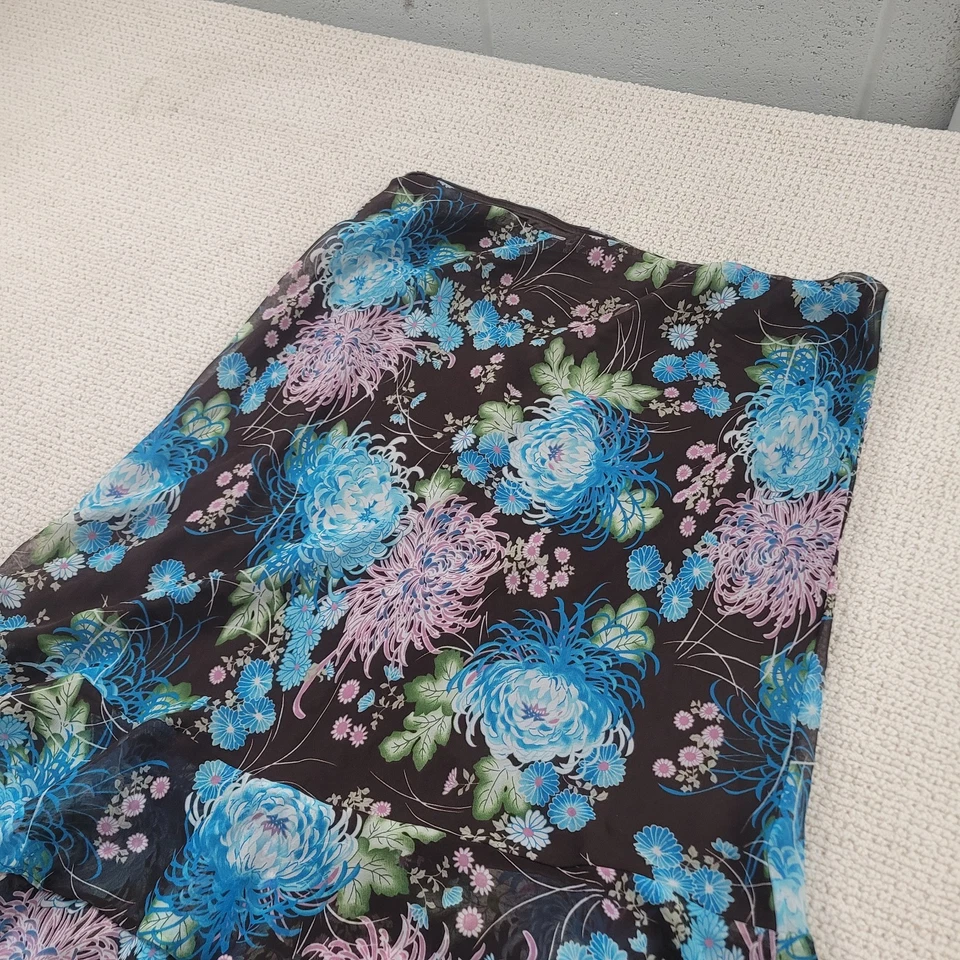 Cato Skirt Womens XL Blue Multicolor Floral Flowy Swing Polyester Blend Casual - Image 2 of 4