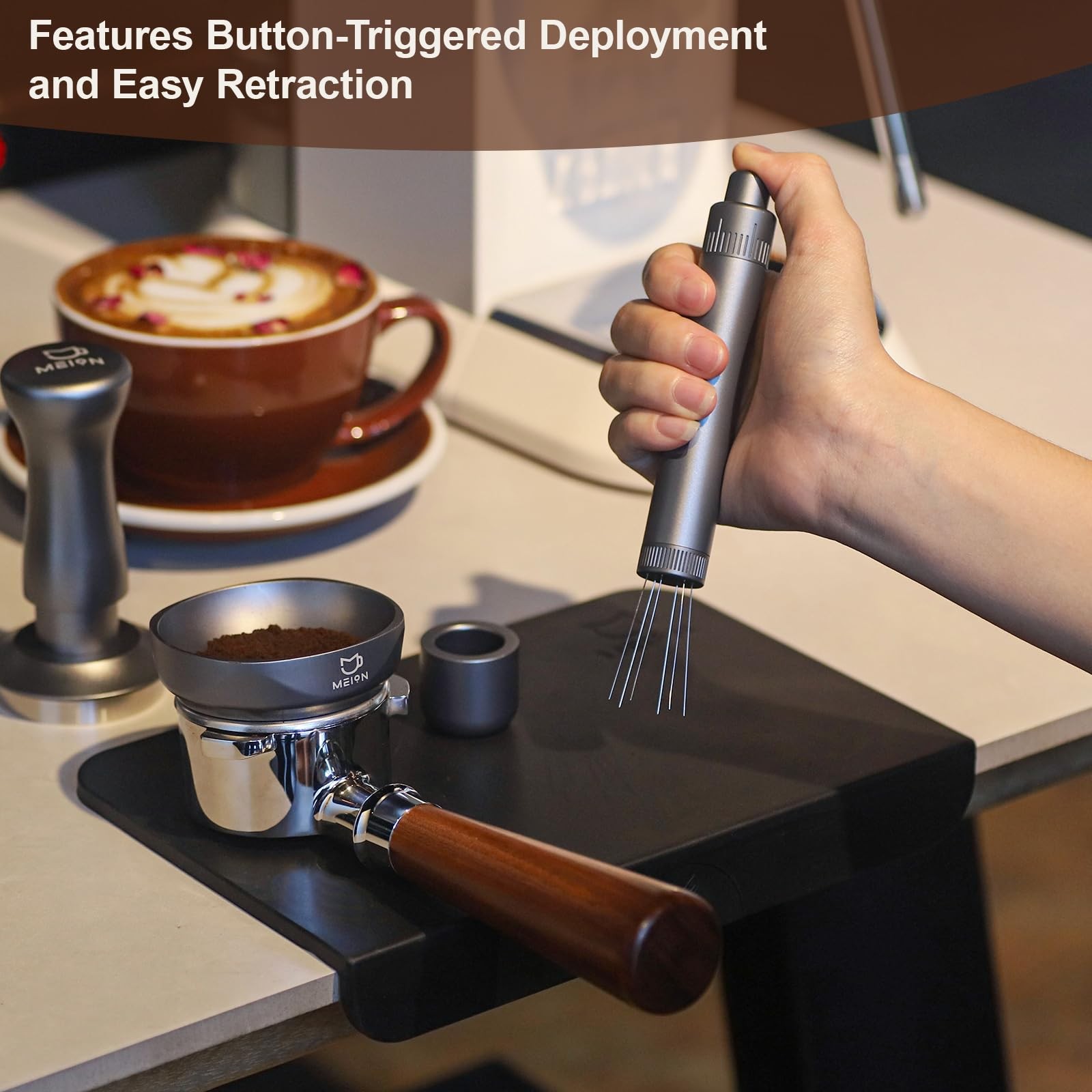 Retractable WDT Espresso Distribution Tool Espresso Stirrer Tools, 0.35mm 6 N...