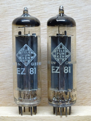 Pair: TELEFUNKEN EZ81 | MULLARD made | über 100%   D - Getter | Röhren Tubes
