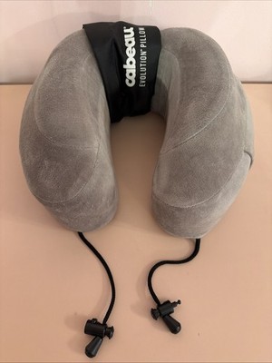 NEW Cabeau Evolution S3 Gray Soft Plush Neck Pillow (With Travel Pouch)