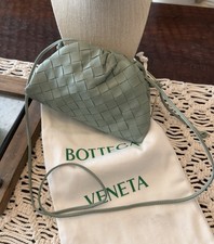 Bottega Veneta Small The Pouch Leather Clutch In Sauge-Gold - New With Tags