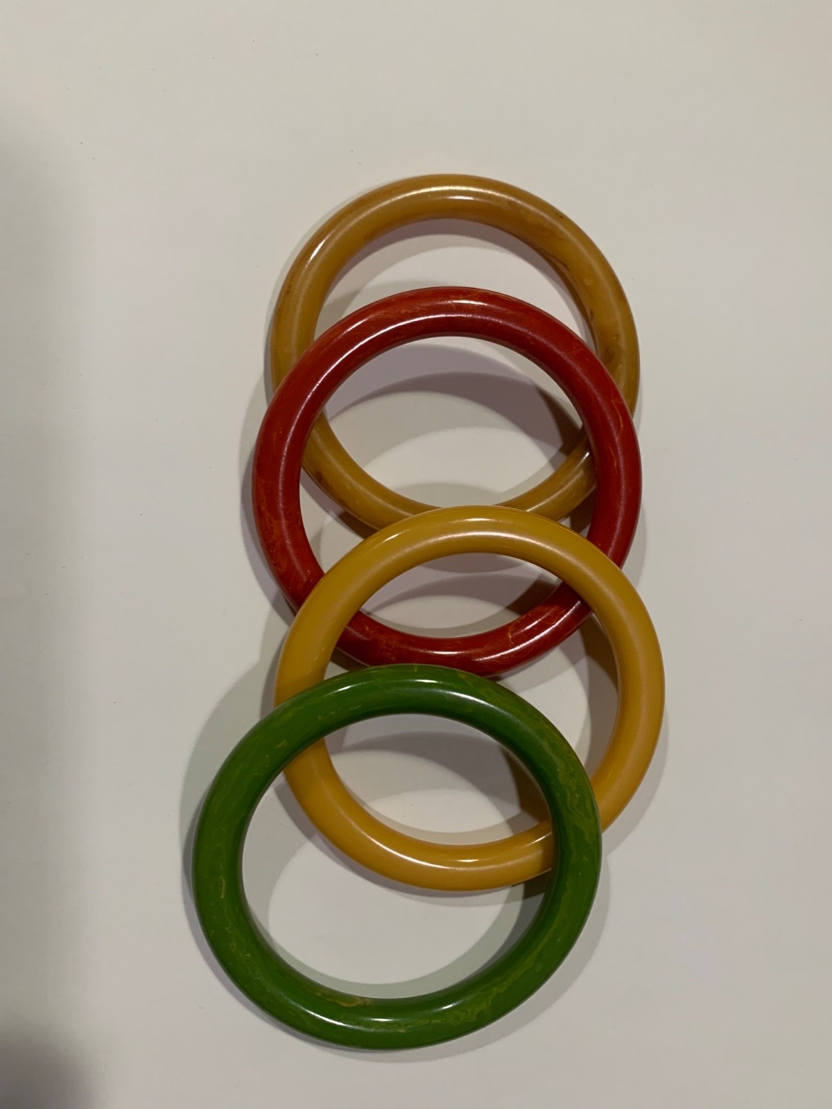 Bakelite Multi Color Stackable Bracelets - image 1