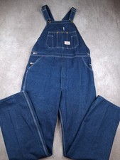 Round House Bib Overalls Mens 36x36 Blue Denim Farmer Workwear Carpenter