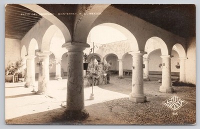 Monterrey Mexico Patio Del Viejo Palacio Del Obispado RPPC Postcard