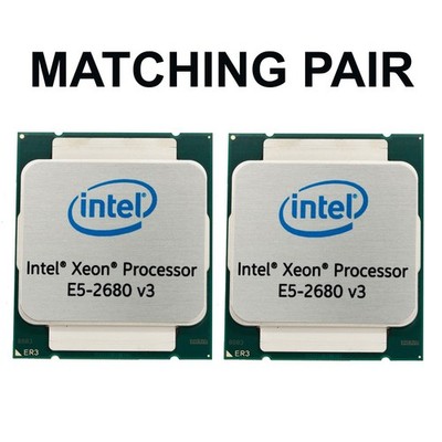 2x Intel Xeon E5-2680 v3 /12x2,5GHz-3,3GHz 12 Core CPU LGA2011-3   Matched Pair