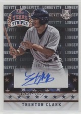 2015 Stars and Stripes Longevity Signatures Trent Grisham Trenton Clark Auto 1b3