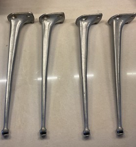 Vintage Industrial MCM Cast Aluminum Coffee Table Legs Set Of 4 16”