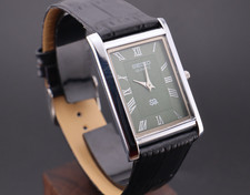 Vintage Seiko Slim Green Dial Gentlemen's Quartz Wrist Watch - FREE SHIPPING