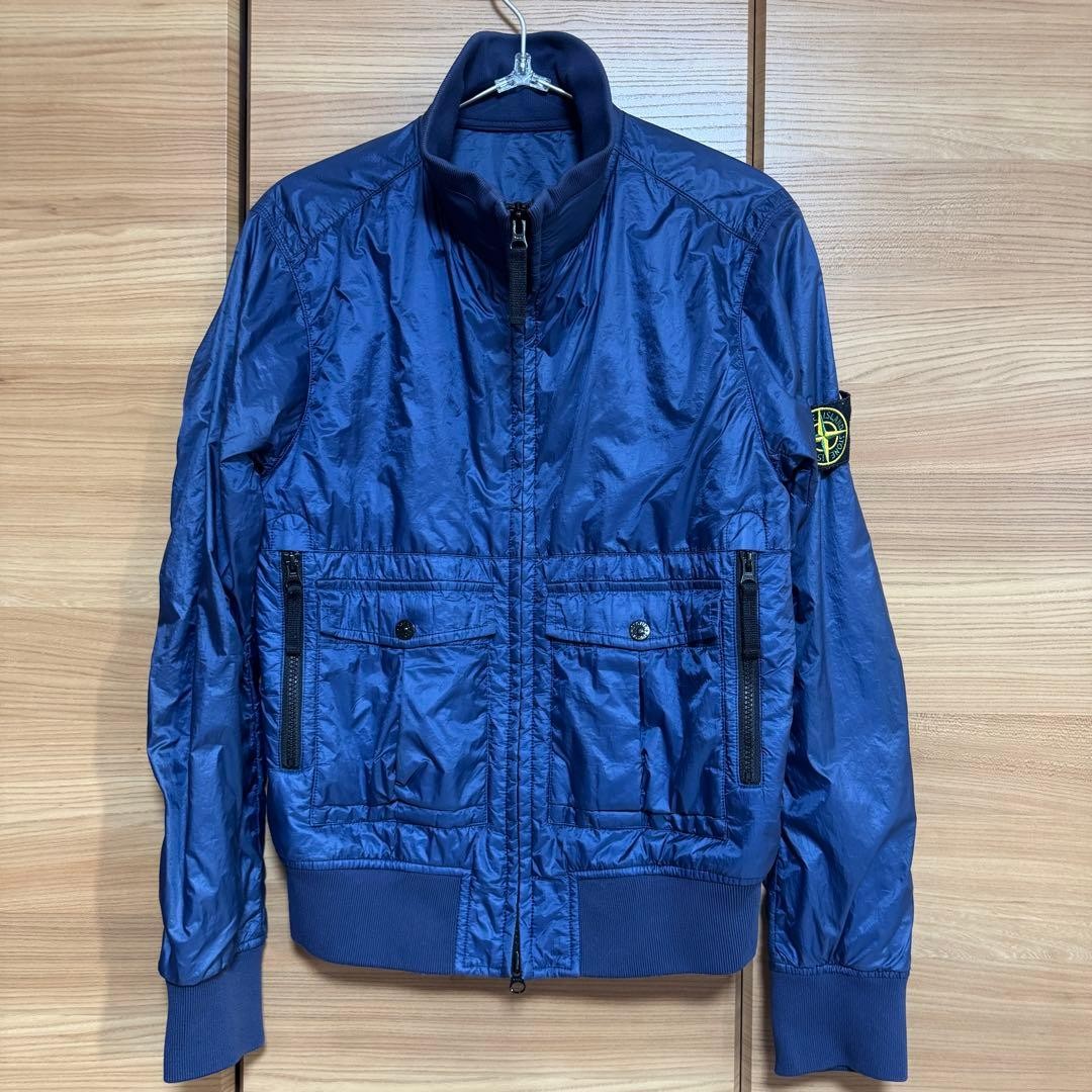 Stone Island SS14 Micro Rip Stop Tyvek Shield Bomber Jacket Navy Size S - product detail image 2
