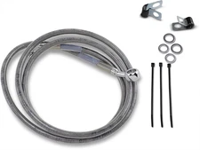 Drag Specialties Extended Stainless Steel Front Brake Line Kit 55 1/4in. Clea...