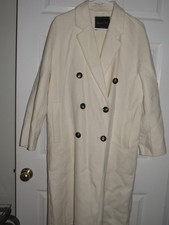 MASSIMO DUTTI Ivory Wool Blend Classic Unline...