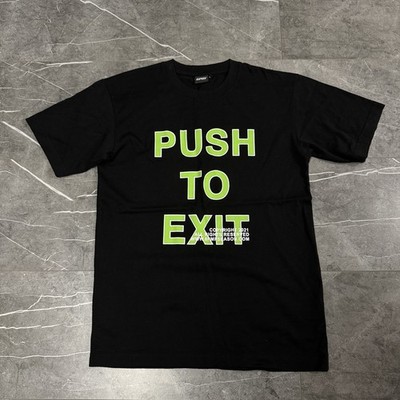 6PM T-Shirt Weiß Größe L Schwarz mit Aufdruck Baumwolle Herren Kurzarm Top Shirt