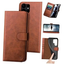compatible with Samsung Galaxy S25 Ultra Genuine Leather Wallet Light Brown