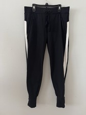 Athleta Metro Track Jogger Pant Black w/ White Stripe Size Small